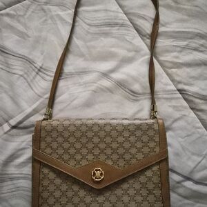 Vintage Celine Macadam Canvas Shoulder Bag